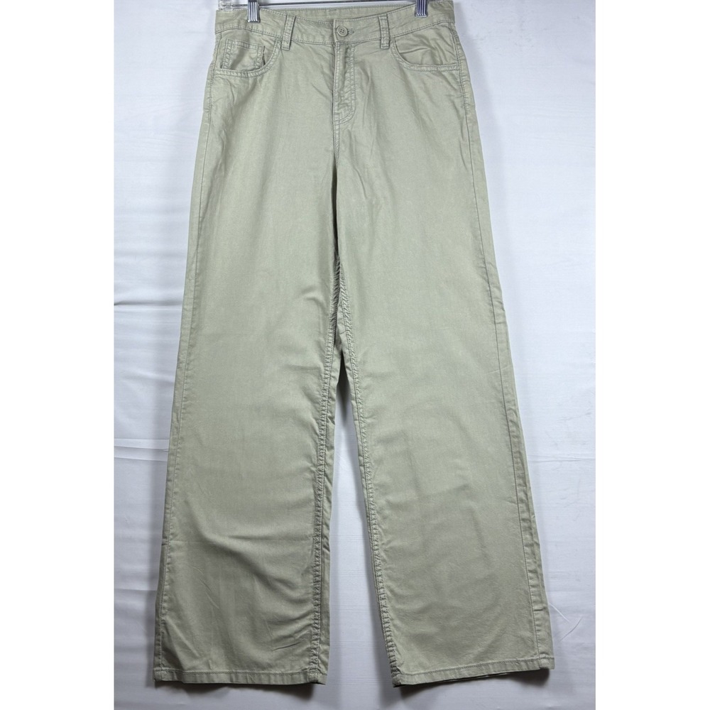 H&M Divided Womens Khaki Pants 5 pocket‎ style casual travel  wide leg 4 NWT
